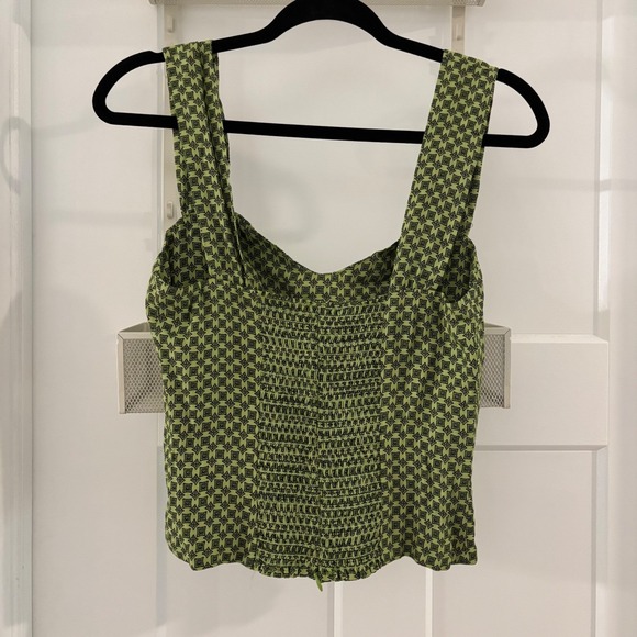 Reformation Olive Checkered Tank Top - Picture 3 of 5